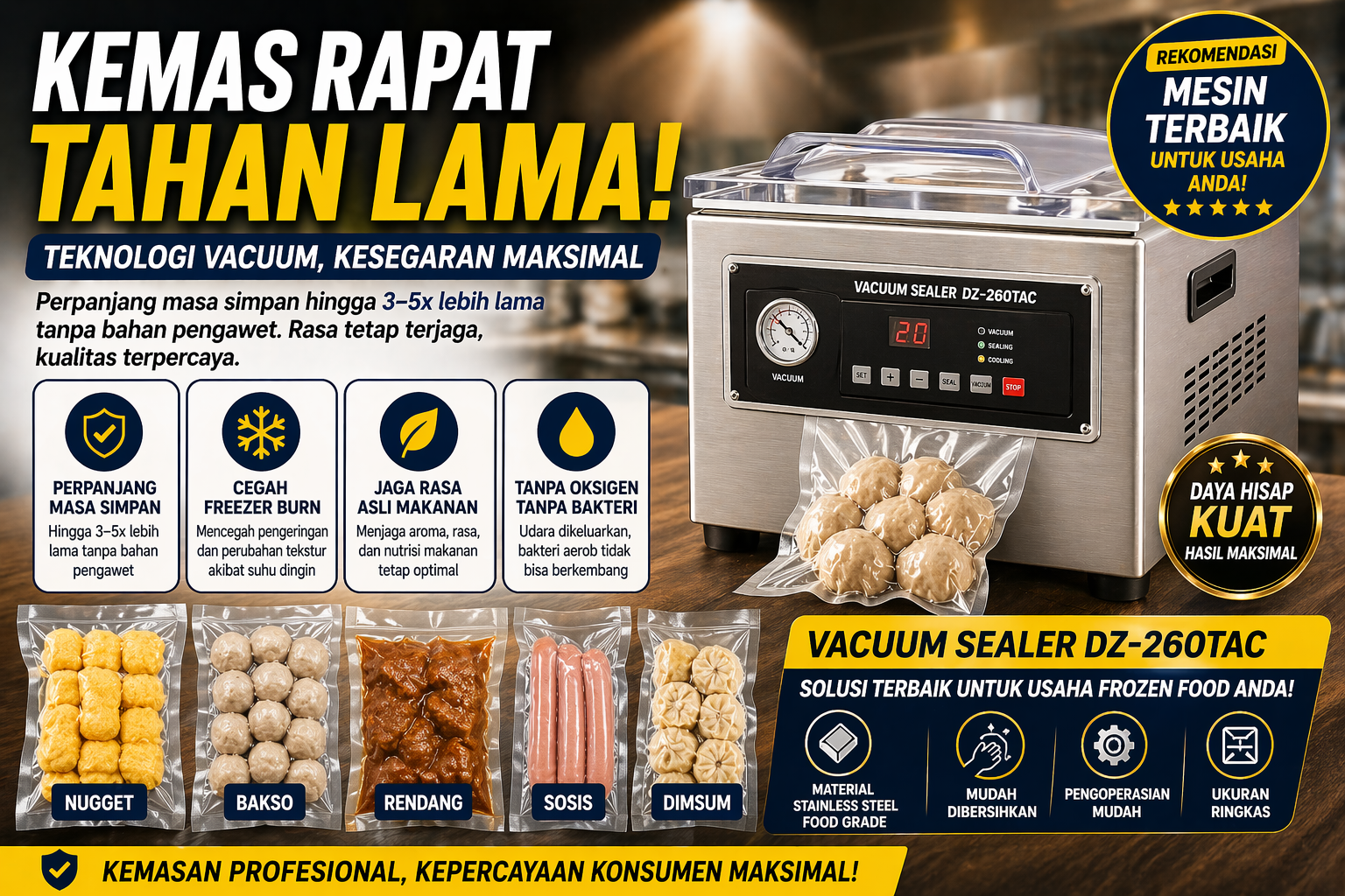 Teknologi Vacuum Sealer: Solusi Pengawetan Makanan Beku Skala Rumahan