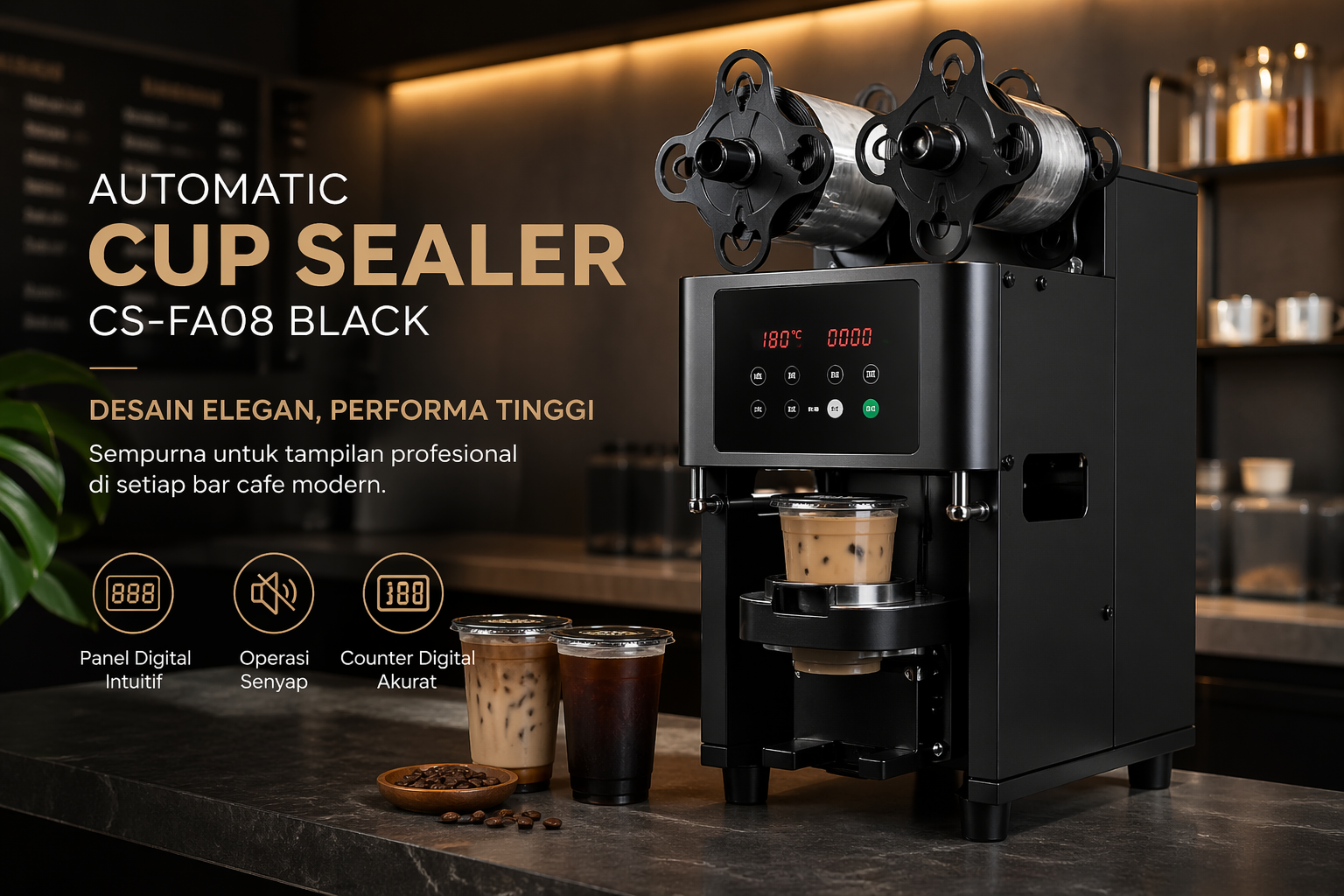 Cara Memilih Mesin Cup Sealer Hitam yang Elegan untuk Cafe Modern