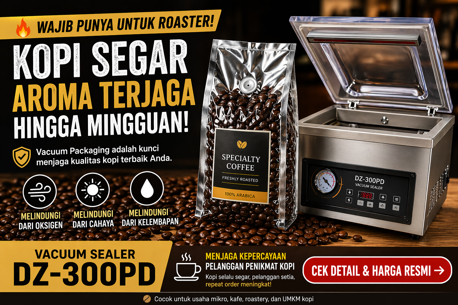 Pentingnya Vacuum Packaging untuk Menjaga Kualitas Biji Kopi Sangrai