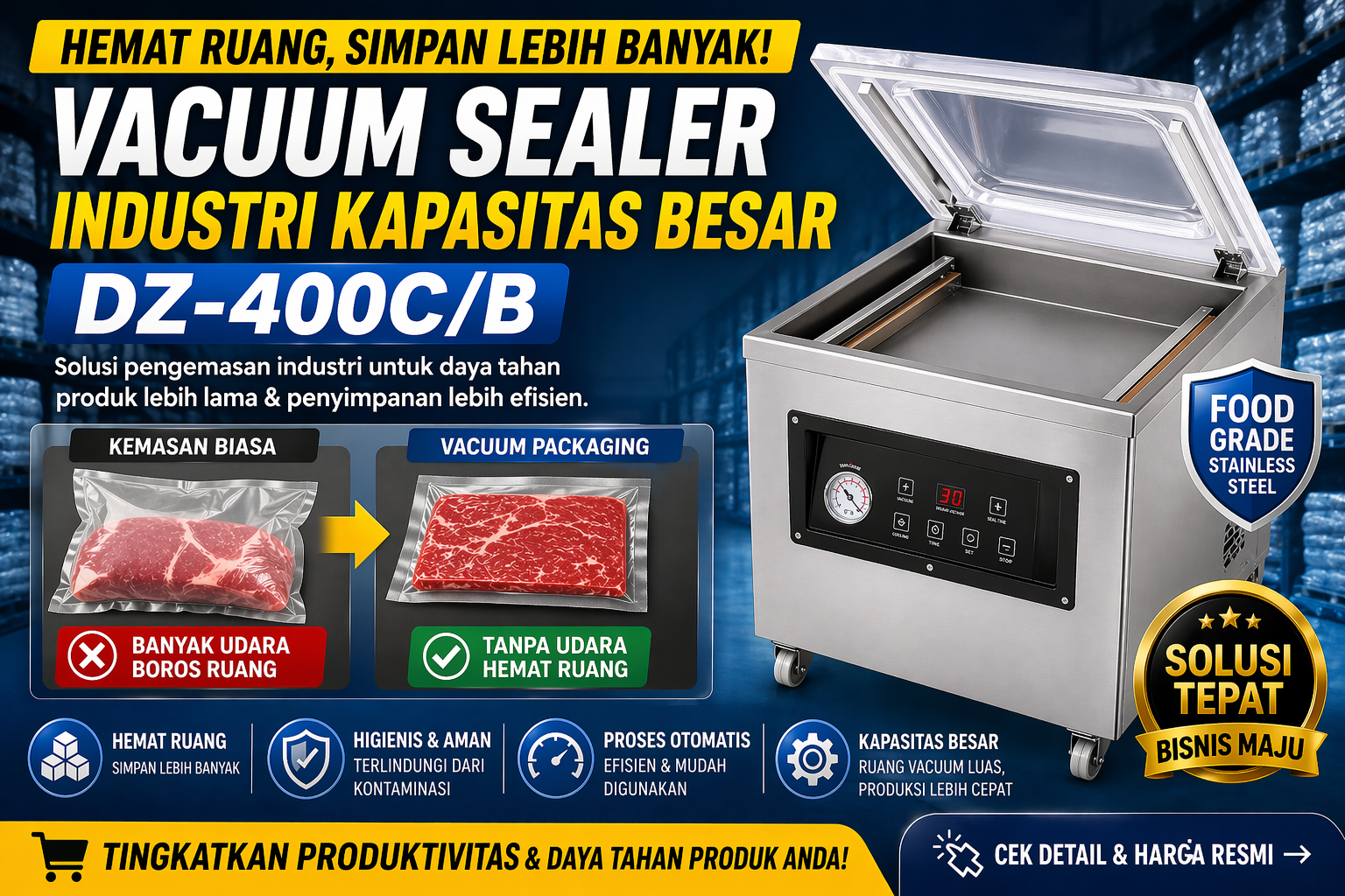 Cara Memaksimalkan Ruang Simpan dengan Vacuum Sealer DZ-400